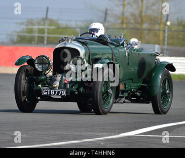 Neil Davies, Simon Arscott, Bentley 4½ litre Blower, Benjafield, 100 100 ans d'avril 2019, Bentley, Silverstone, Northamptonshire, Angleterre, circui Banque D'Images