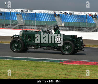 Neil Davies, Simon Arscott, Bentley 4½ litre Blower, Benjafield, 100 100 ans d'avril 2019, Bentley, Silverstone, Northamptonshire, Angleterre, circui Banque D'Images