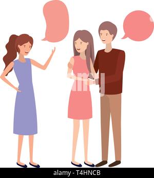 Groupe de personnes ayant un caractère avatar bulle Illustration de Vecteur
