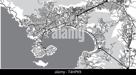 Vecteur urbain plan de la ville d'Acapulco, Mexique Illustration de Vecteur