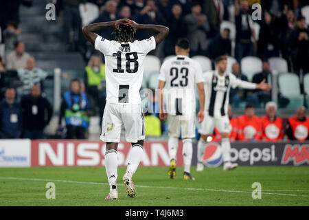 Turin, Italie. 16 avr, 2019. football, LIGUE DES CHAMPIONS UEFA 2018-2019 VS JUVENTUS 1-2 AJAX dans l'image : KEAN : Crédit Photo Agency indépendante/Alamy Live News Banque D'Images