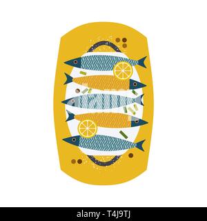 Icône de fruits de mer en forme de vecteur de couleur dessinée à la main. Illustration de Vecteur