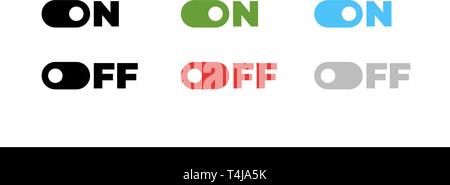 Sur le bouton de l'interrupteur de mode Off sliders. Passer d'une télévision moderne UX design élément du vecteur défini pour site web ou mobile app Illustration de Vecteur