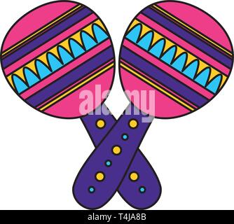 Musique maracas colorées Illustration de Vecteur