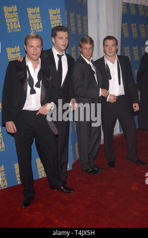 LAS VEGAS, NV. 15 septembre 2004 : groupe pop irlandais WESTLIFE au 16e Congrès annuel de World Music Awards au Thomas and Mack Center, Las Vegas. Banque D'Images