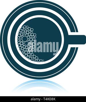 Icône représentant une tasse de café. Reflet de l'ombre. Vector illustration. Illustration de Vecteur