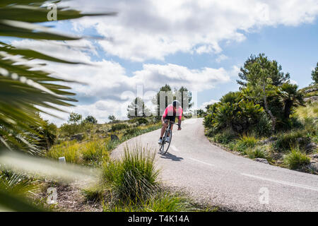 Randonnée à vélo sur les routes de Majorque, Espagne. Banque D'Images