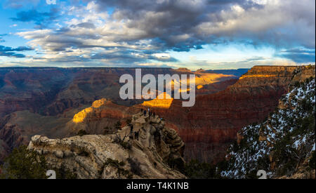 Coucher du soleil à Parc National de Grand Canyon, South Rim, Arizona, USA Banque D'Images