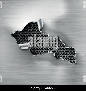 Trou déchiré en lambeaux déchirés sur acier metal Illustration de Vecteur