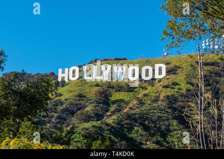 Panneau Hollywood dans les collines de Hollywood, Californie, USA - 18 MARS 2019 Banque D'Images