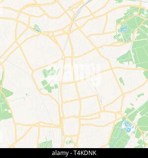 Carte imprimable de Mönchengladbach, Allemagne avec les principales et les routes secondaires et les grands chemins de fer. Cette carte est soigneusement conçue pour l'acheminement et la mise en Illustration de Vecteur