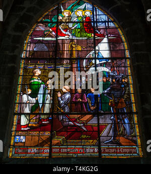 Compiègne, France, Juillet 16, 2016 : les vitraux et les détails de l'église saint Jacques, le 16 juillet 2016 à Compiegne, Oise, France Banque D'Images