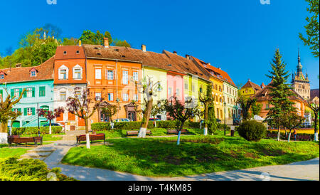 Maison traditionnelle à Sighisoara, Transylvanie monument, Roumanie Banque D'Images