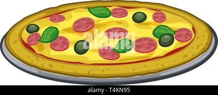 Cartoon Illustration alimentaire Pizza Illustration de Vecteur