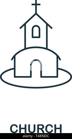 L'icône Contour de l'église. Style de design premium collection icônes de miel. Élément simple icône de l'église. Prêt à utiliser dans la conception de sites web, applications, logiciels, pri Illustration de Vecteur