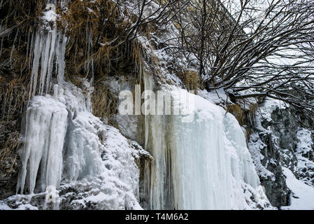 Cascade de glace, Tignes, Savoie, France Banque D'Images