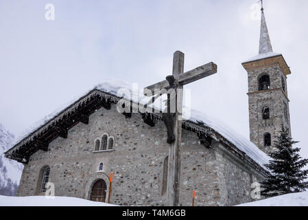 Église, Tignes, Savoie, France Banque D'Images