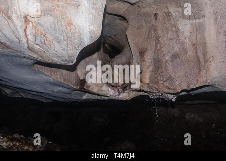 À l'intérieur de la grotte du vent près de Kuching, Sarawak, Bornéo Banque D'Images