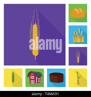 L'orge de printemps,pain,grenier,etuve,hiver,bâtiment,spike root,meadow,snack,venu,or,chalet,feuilles,farine,rural,vert,cuisson,immobilier,industrie,dur,brun,alimentation,terrain,automne,petit déjeuner,sols,blé,maïs,,céréales,récolte,ferme,terrain,agriculture,agriculture,seigle,set,plantes,vector icon,illustration,collection,isolé,design,graphisme,élément signe,télévision,ombre,vecteurs vecteur , Illustration de Vecteur