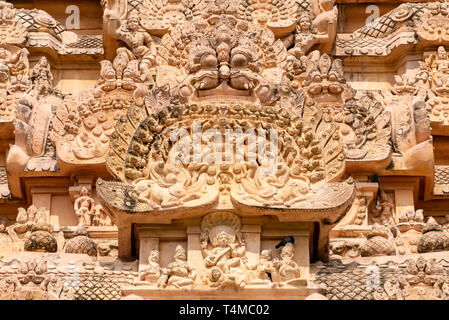 L'horizontale de près de l'incroyable Temple Gangaikondacholeeswaram Gangaikonda Cholapuram, en Inde. Banque D'Images