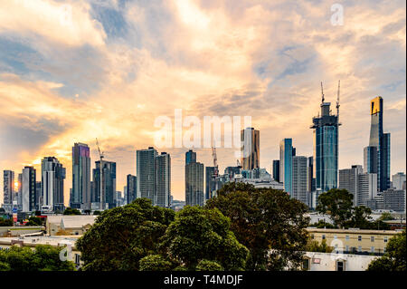 Melbourne City Skyline Banque D'Images