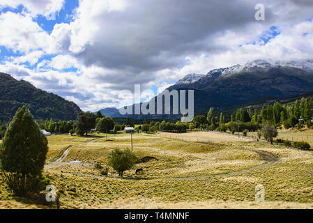 Dans le ranch typique vallée de Futaleufú, en Patagonie, au Chili Banque D'Images