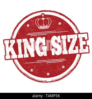 King size sign ou apposer sur fond blanc, vector illustration Illustration de Vecteur