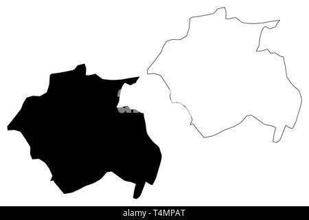 La province de Constantine (Provinces de l'Algérie, la République démocratique populaire lao de l'Algérie) map vector illustration gribouillage, croquis Constantine site Illustration de Vecteur