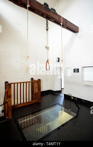 Une corde du pendu à la prison de Crumlin Road à Belfast qui fait partie d'un nouveaux troubles visite thématique. Banque D'Images