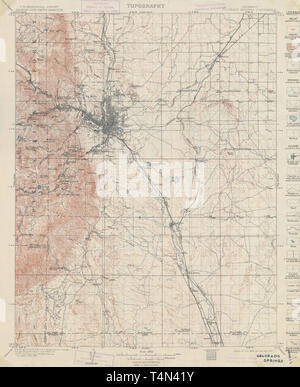Carte TOPO USGS Colorado Colorado Springs CO 4029581909 Restauration 125000 Banque D'Images