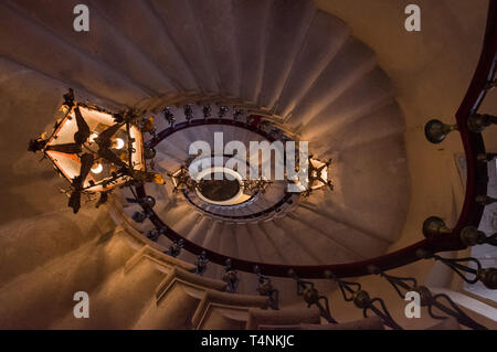 Duino (Italie) 14 avril 2019 - L'L.C. L'intérieur de l'escalier Palladio Château de Duino Banque D'Images