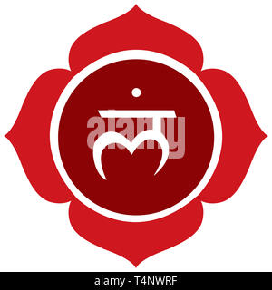 Muladhara Chakra rouge mandala racine sacrée spirituelle ésotérique forme illustration Banque D'Images