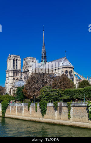 Notre-Dame de Paris, cathédrale médiévale catholique située sur l'Île de la Cité dans le 4ème arrondissement de Paris, France, Europe Banque D'Images