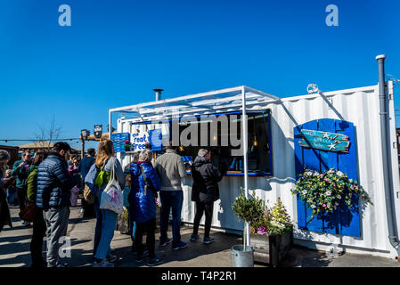 Reffen, un marché alimentaire de la rue et la région urbaine de start-up, innovation et créativité, Refshaleoen island, Copenhague, Danemark Banque D'Images