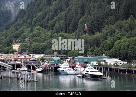 Tramway de Mount Roberts dans diverses photos dans Juneau Alaska Banque D'Images