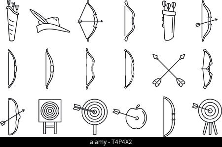 Précision du tir à l'ensemble des icônes. Aperçu jeu de tir à l'exactitude des icônes vectorielles pour le web design isolé sur fond blanc Illustration de Vecteur