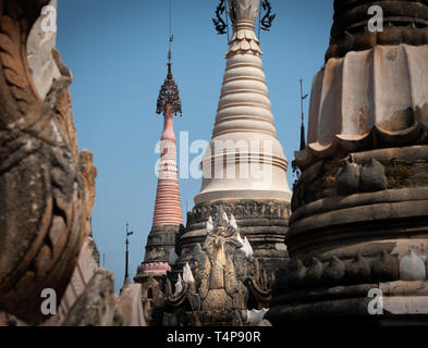 La Pagode Kakku stupas au centre du Myanmar en complexe Banque D'Images