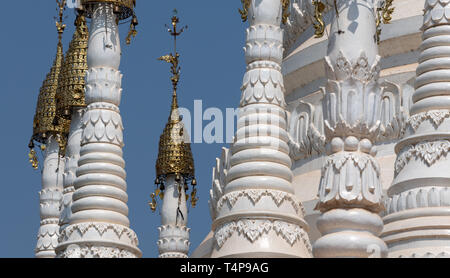 La Pagode Kakku stupas au centre du Myanmar en complexe Banque D'Images