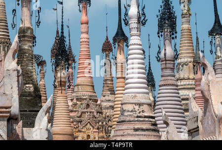 La Pagode Kakku stupas au centre du Myanmar en complexe Banque D'Images