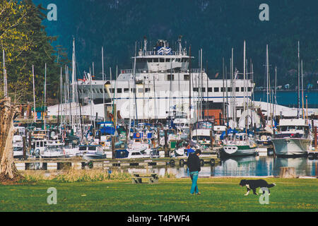 De superbes paysages et des eaux du Pacifique nord-ouest de l'île Bowen, C.-B. Canada près de centre-ville de Vancouver, Fine art Photography. Banque D'Images
