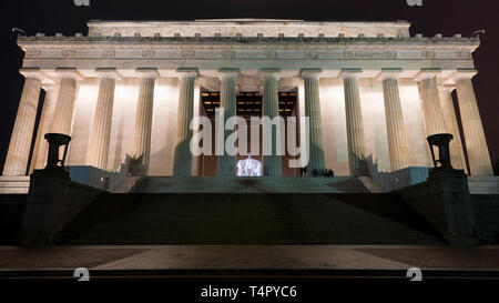 Lincoln Memorial la nuit Banque D'Images