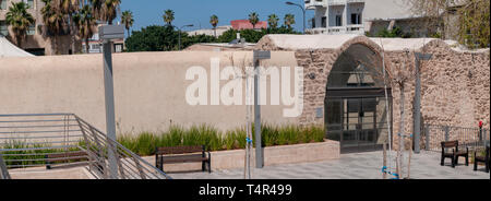 Bâtiment de ferme rénové de style ottoman au 6 rue Shalma, Jaffa, Tel-Aviv, Israël. Cette zone était un verger orange et ferme et a été rénové en Banque D'Images