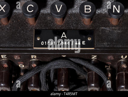 Un 'I' allemand Enigma machine de chiffrement, 1944, l'armée dans l'étui original appareil nombre 'UN' 01891, 20e siècle, fabriqué uniquement à Editorial-Use Banque D'Images