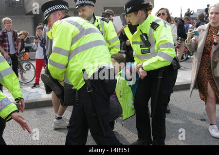 Les manifestants de changement climatique, l'Extinction du groupe rébellion protester contre le changement climatique Banque D'Images