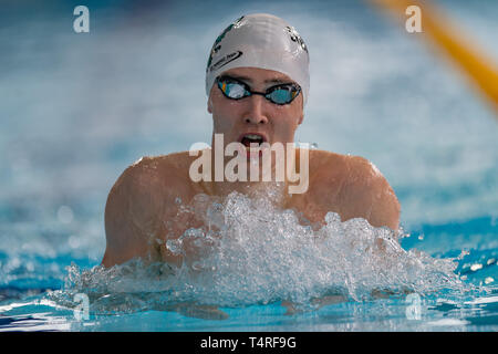 Glasgow, Royaume-Uni. 18 avr, 2019. Oliver O'Halleron (Derwentside) à Mens Open 400m GI pendant 3 jour de championnats de natation 2019 BRITANNIQUE A Tollcross International Swimming Center le jeudi 18 avril 2019 à Glasgow en Écosse. Credit : Taka G Wu/Alamy Live News Banque D'Images