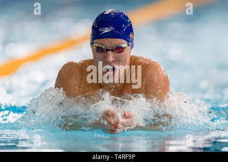 Glasgow, Royaume-Uni. 18 avr, 2019. Mark Szaranek (Carnegie) à Mens Open 400m GI pendant 3 jour de championnats de natation 2019 BRITANNIQUE A Tollcross International Swimming Center le jeudi 18 avril 2019 à Glasgow en Écosse. Credit : Taka G Wu/Alamy Live News Banque D'Images