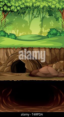 Grotte dans jungle illustration Illustration de Vecteur