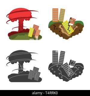 Objet isolé de la météo et de détresse signe. Ensemble de conditions météorologiques et de l'icône vecteur crash de stock. Illustration de Vecteur