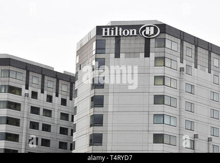 Hilton Hotel, Roissy Charles de Gaulle, l'aéroport international de Roissy Pôle, Paris, France Banque D'Images