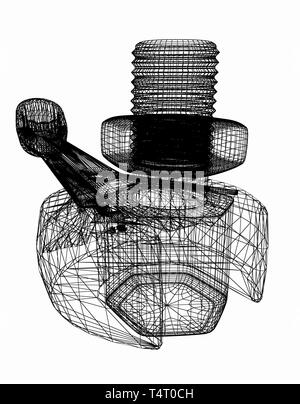 Vis à écrous et rondelles Banque D'Images